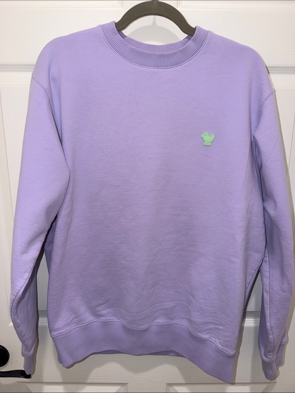 Bad Birdie Purple Crewneck Pullover Golf Sweatshirt with Green Logo Mens Large